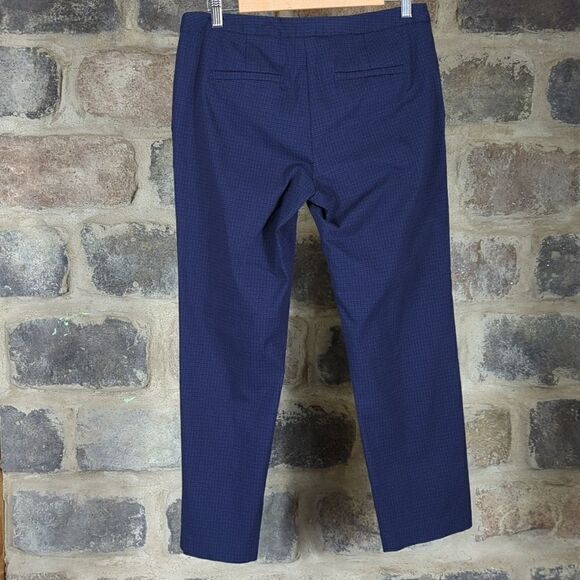 Mario Serrani Made in Italy Woman's Size 8 Blue Black Geometric Shape Trousers - Picture 9 of 13